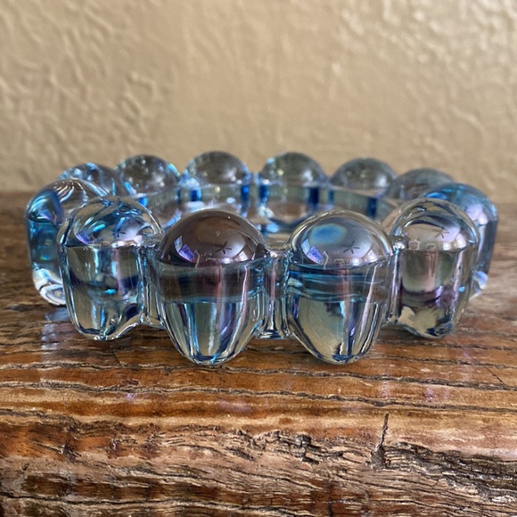 🦋Rare🦋Vintage Blue Glass Bubble Dish - Picture 2 of 4